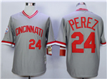 Cincinnati Reds #24 Tony Pérez 1976 Throwback Grey Jersey
