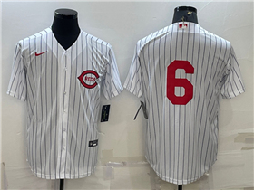 Cincinnati Reds #6 Jonathan India Vintage White Pinstripe Jersey