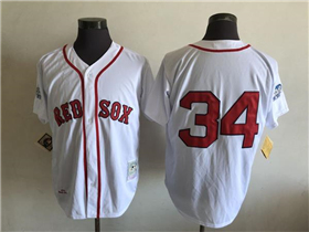 Boston Red Sox #34 David Ortiz 2004 Throwback White Jersey