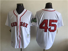 Boston Red Sox #45 Pedro Martinez 1999 Throwback White Jersey