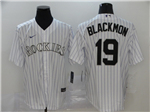 Colorado Rockies #19 Charlie Blackmon White Cool Base Jersey