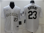 Colorado Rockies #23 Kris Bryant White Cool Base Jersey