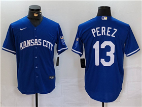 Kansas City Royals #13 Salvador Perez Royal Blue Limited Jersey