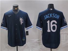 Kansas City Royals #16 Bo Jackson Navy City Connect Jersey