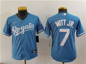 Kansas City Royals #7 Bobby Witt Jr. Youth Light Blue Limited Jersey