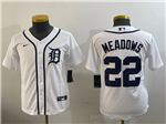 Detroit Tigers #22 Parker Meadows Youth White Limited Jersey