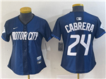 Detroit Tigers #24 Miguel Cabrera Women's Navy 2024 City Connect Limited Jersey