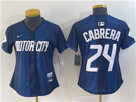 Detroit Tigers #24 Miguel Cabrera Women's Navy 2024 City Connect Limited Jersey