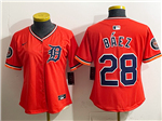 Detroit Tigers #28 Javier Baez Orange Women's Limited Team Jersey
