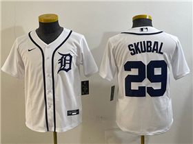 Detroit Tigers #29 Tarik Skubal Youth White Limited Jersey