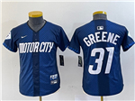 Detroit Tigers #31 Riley Greene Youth Navy 2024 City Connect Limited Jersey