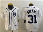 Detroit Tigers #31 Riley Greene Youth White Limited Jersey