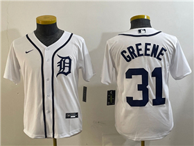 Detroit Tigers #31 Riley Greene Youth White Limited Jersey