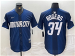 Detroit Tigers #34 Jake Rogers Navy 2024 City Connect Limited Jersey