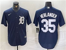 Detroit Tigers #35 Justin Verlander Navy Limited Jersey