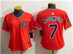 Detroit Tigers #7 Kevin McGonigle Orange Women's Limited Team Jersey