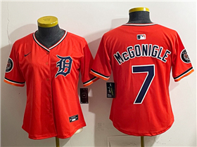 Detroit Tigers #7 Kevin McGonigle Orange Women's Limited Team Jersey
