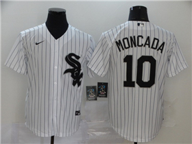 Chicago White Sox #10 Yoan Moncada White Cool Base Jersey