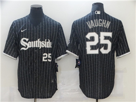 Chicago White Sox #25 Andrew Vaughn Black 2021 City Connect Cool Base Jersey 