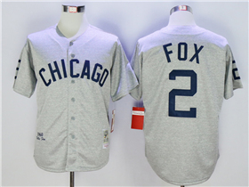 Chicago White Sox #2 Nellie Fox 1960 Throwback Grey Jersey