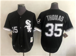 Chicago White Sox #35 Frank Thomas Throwback Black Jersey