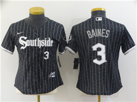 Chicago White Sox #3 Harold Baines Women's Black 2021 City Connect Cool Base Jersey 