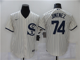 Chicago White Sox #74 Eloy Jimenez White with name 2021 Field of Dreams Cool Base Jersey 