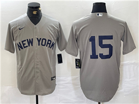 New York Yankees #15 Thurman Munson Gray Away Limited Jersey