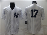 New York Yankees #17 Aaron Boone White Without Name Cool Base Jersey