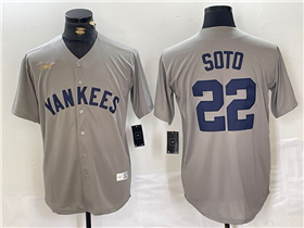 New York Yankees #22 Juan Soto Gray Cooperstown Collection Jersey