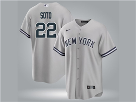 New York Yankees #22 Juan Soto Gray Cool Base Jersey