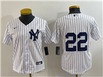 New York Yankees #22 Juan Soto Women's White Without Name Cool Base Jersey