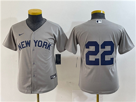 New York Yankees #22 Juan Soto Youth Gray Away Limited Jersey