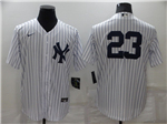 New York Yankees #23 Don Mattingly White Without Name Cool Base Jersey 