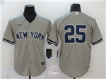 New York Yankees #25 Gleyber Torres Gray Without Name Cool Base Jersey
