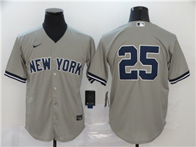 New York Yankees #25 Gleyber Torres Gray Without Name Cool Base Jersey