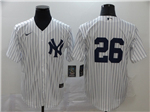 New York Yankees #26 DJ LeMahieu White Without Name Cool Base Jersey