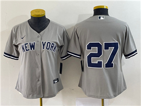New York Yankees #27 Giancarlo Stanton Women's Gray Without Name Cool Base Jersey