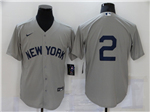 New York Yankees #2 Derek Jeter Gray Away Limited Jersey