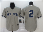 New York Yankees #2 Derek Jeter Gray Without Name Cool Base Jersey
