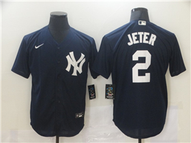 New York Yankees #2 Derek Jeter Navy Cool Base Jersey 