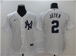 New York Yankees #2 Derek Jeter White Cool Base Jersey