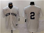 New York Yankees #2 Derek Jeter White Fashion without name Jersey