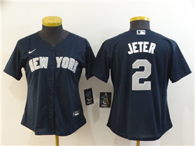 New York Yankees #2 Derek Jeter Women's Navy Cool Base Jersey