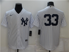 New York Yankees #33 White Without Name Cool Base Jersey