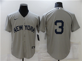 New York Yankees #3 Babe Ruth Gray Away Limited Jersey