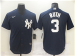 New York Yankees #3 Babe Ruth Navy Cool Base Jersey 