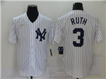New York Yankees #3 Babe Ruth White Cool Base Jersey