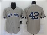 New York Yankees #42 Mariano Rivera Gray Without Name Cool Base Jersey