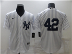 New York Yankees #42 Mariano Rivera White Without Name Cool Base Jersey 